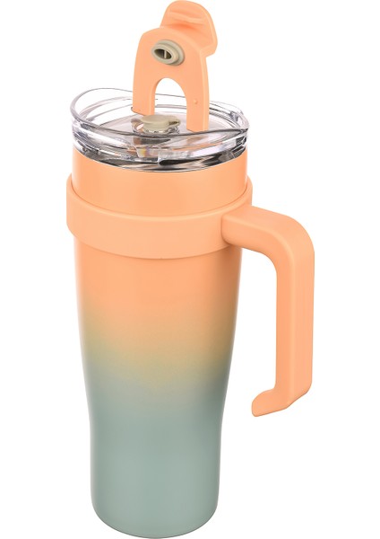 Essence 1 Litre Pipetli Termos Bardak Çift Duvarlı Termal Seyahat Bardağı