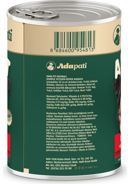 Dana Eti Aromalı Komple Yetişkin Köpek Maması 400 gr