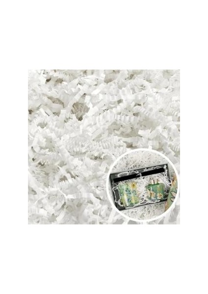 Kırpık Z Zigzag Pelur Kırpıntı Kağıt 100 gr Süs Dolgu Malzemesi White Paper