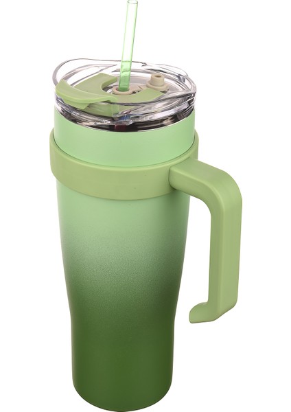 Essence 1 Litre Pipetli Termos Bardak Çift Duvarlı Termal Seyahat Bardağı