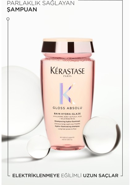 Gloss Absolu Elektriklenme Karşıtı Saç Bakım Seti - Bain & Spray & Oil