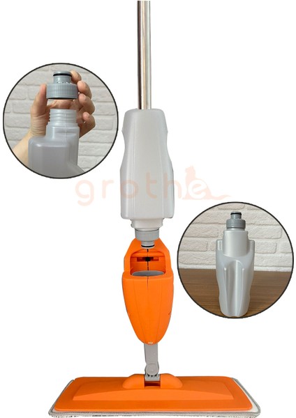 Wipe Sprey Mop Turuncu - 2 Mop Bezli - Tıpasız Sistem - 700 Cc Su Hazneli (üretici Garantili)