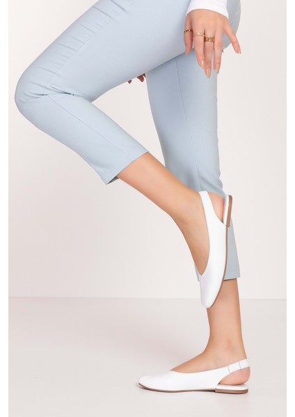 Deri Arkası Açık Günlük Babet ALPX.255 - Beyaz - 39 fiyatları