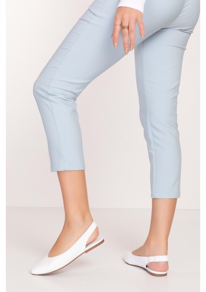 Deri Arkası Açık Günlük Babet ALPX.255 - Beyaz - 39 modelleri