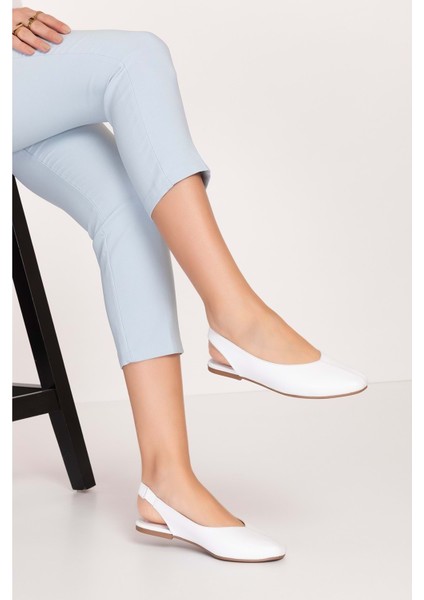 Deri Arkası Açık Günlük Babet ALPX.255 - Beyaz - 39 fırsatları