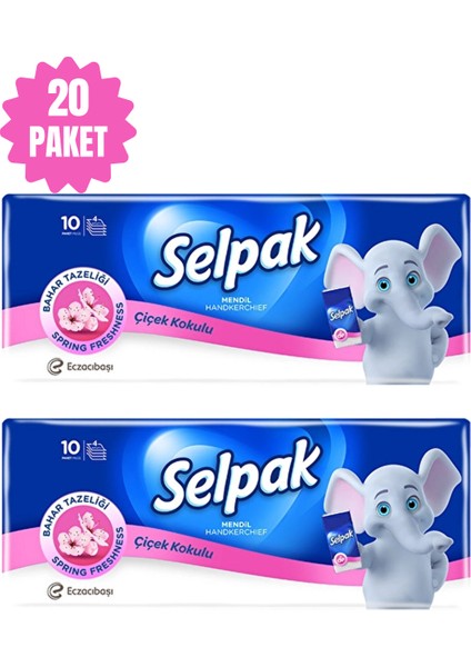 Cep Mendili 3 Katlı Cep Mendili 2X10 Paket Çiçek