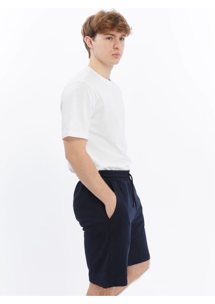 Erkek Basic Regular Fit Tişört Şort Takım Lacivert - Beyaz fiyatları