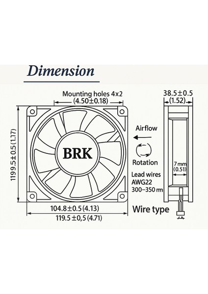 120X120X38 220V Ac 5 Kanatlı Rulmanlı Brk Fan fırsatları