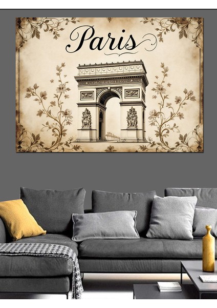 Vintage Paris Zafer Takı Posteri Dekoratif Kanvas - Mdf Ahşap Tablo fiyatları