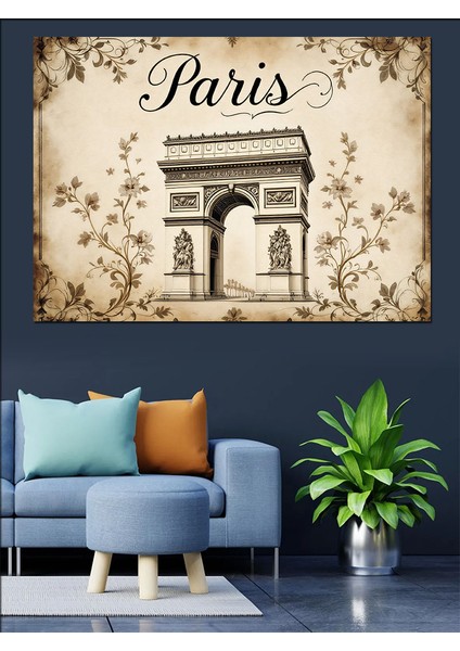 Vintage Paris Zafer Takı Posteri Dekoratif Kanvas - Mdf Ahşap Tablo fırsatları