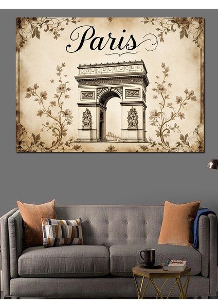 Vintage Paris Zafer Takı Posteri Dekoratif Kanvas - Mdf Ahşap Tablo indirimleri