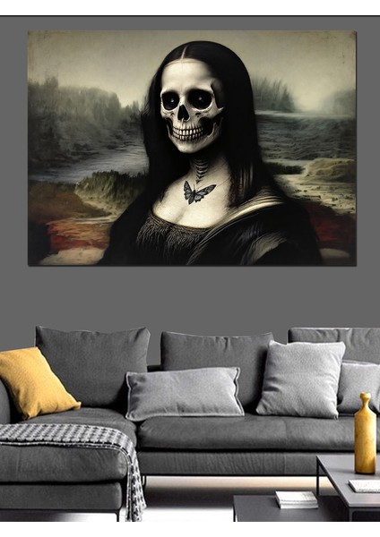 Kurukafa Yüzlü Mona Lisa Dekoratif Kanvas - Mdf Ahşap Tablo fiyatları