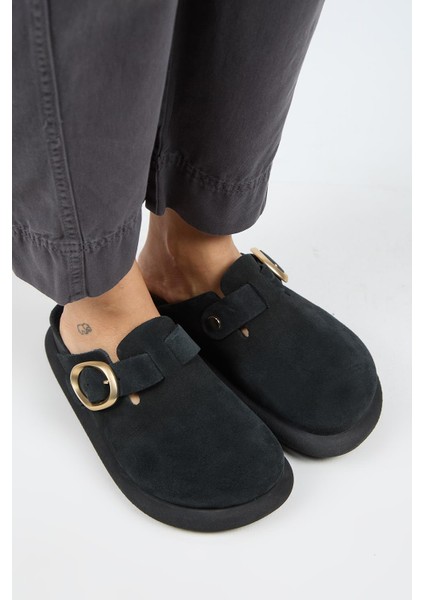 (Asymetry) Kadın Deri Kemerli Tokalı Sabo Antrasit Terlik fiyatları