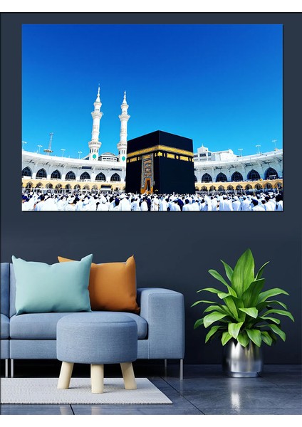 Kâbe ve Mescid-I Haram Dekoratif Kanvas - Mdf Ahşap Tablo fiyatları