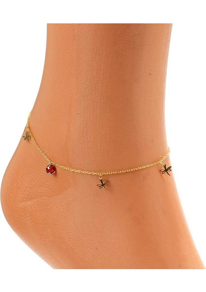 925 Ayar Gümüş Yuvarlak Garnet Taşlı Yusufçuk Modeli Halhal