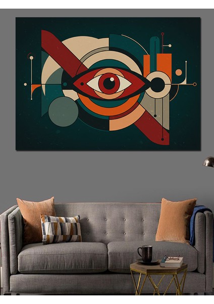 Soyut Göz Temalı Poster Dekoratif Kanvas - Mdf Ahşap Tablo