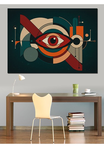 Soyut Göz Temalı Poster Dekoratif Kanvas - Mdf Ahşap Tablo fiyatları