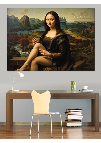 Komik Mona Lisa Dekoratif Kanvas - Mdf Ahşap Tablo fiyatları