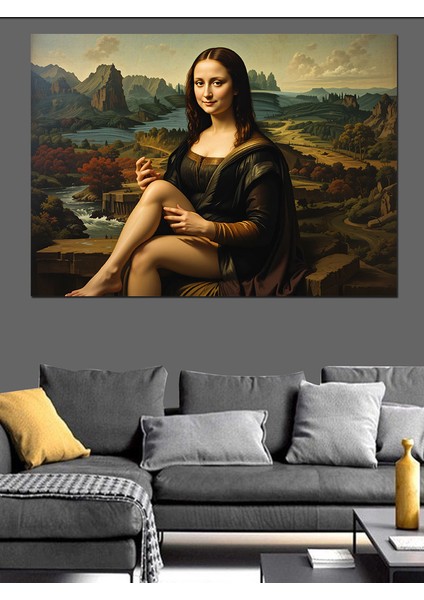 Komik Mona Lisa Dekoratif Kanvas - Mdf Ahşap Tablo modelleri