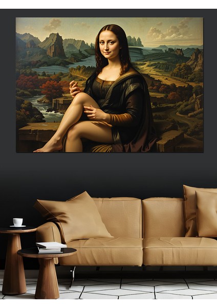 Komik Mona Lisa Dekoratif Kanvas - Mdf Ahşap Tablo fırsatları
