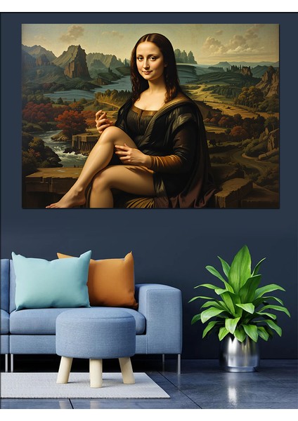 Komik Mona Lisa Dekoratif Kanvas - Mdf Ahşap Tablo indirimleri