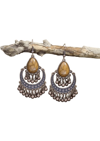 Lüks Kristal Çiçek Püskül Damla Küpe Kadınlar Için Parlak Zirkon Opal Uzun Dangle Küpe Kızlar Parti Düğün Takı Hediye Metal RENK:ER22Y0933 (Yurt Dışından)