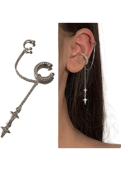 Lüks Kristal Çiçek Püskül Damla Küpe Kadınlar Için Parlak Zirkon Opal Uzun Dangle Küpe Kızlar Parti Düğün Takı Hediye Metal RENK:ER22Y1778 (Yurt Dışından)