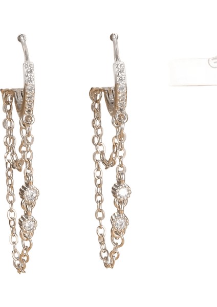 Lüks Kristal Çiçek Püskül Damla Küpe Kadınlar Için Parlak Zirkon Opal Uzun Dangle Küpe Kızlar Parti Düğün Takı Hediye Metal RENK:ER22Y1650 (Yurt Dışından)