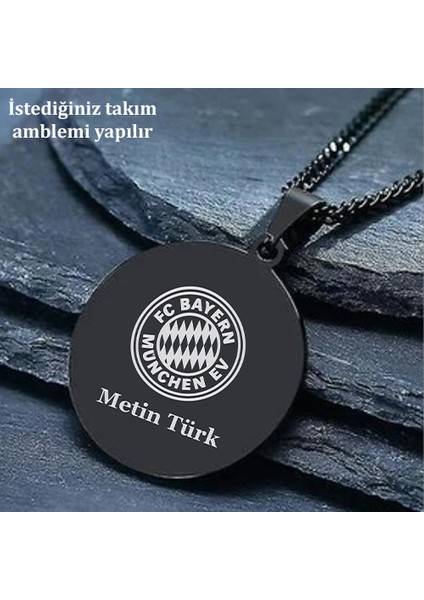 Kişiye Özel Isimli Paslanmaz Çelik Kolye Yuvarlak Kolye Takım Baskılı