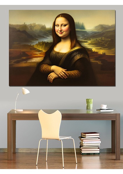 Kilolu Mona Lisa Portresi Dekoratif Kanvas - Mdf Ahşap Tablo