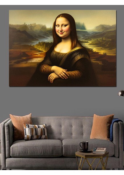 Kilolu Mona Lisa Portresi Dekoratif Kanvas - Mdf Ahşap Tablo indirimleri