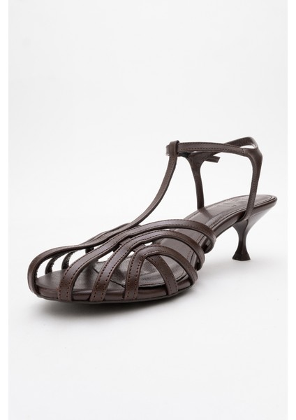 Felip Kahve Cilt Bantlı Kadın Kısa Topuklu Ayakkabı fırsatları