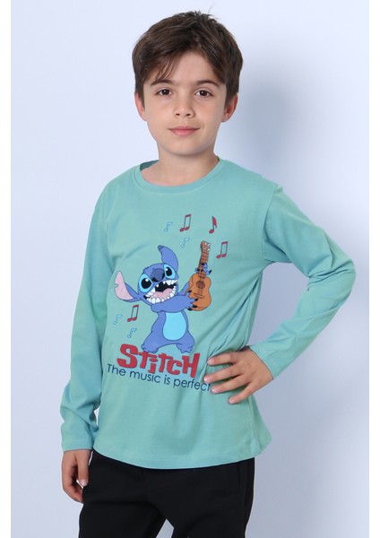 Erkek Çocuk Uzun Kollu Tshirt Karakter Baskılı Bisiklet Yaka E10 fiyatları
