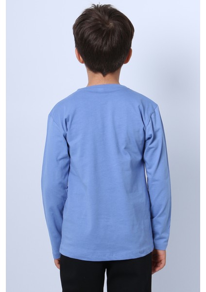 Erkek Çocuk Uzun Kollu Tshirt Karakter Baskılı Bisiklet Yaka E10 modelleri