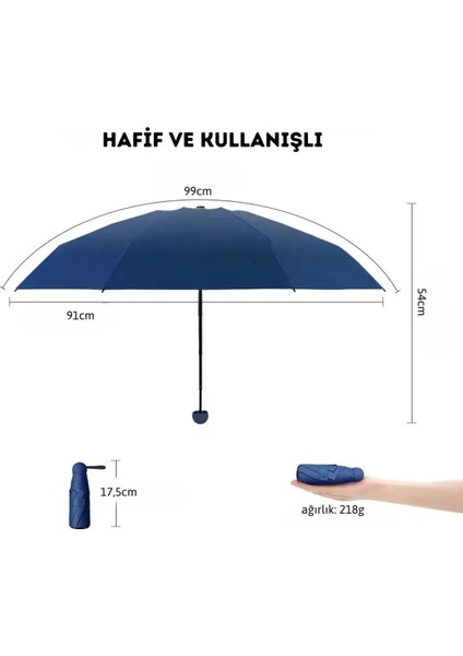 Özel Kılıflı UV korumalı Portatif Kapsül Şemsiye - Sarı