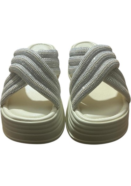 Orijinal Guja 414-3 Ortopedik Dolgu Topuklu Taşlı Şık Bayan Terlik fiyatları