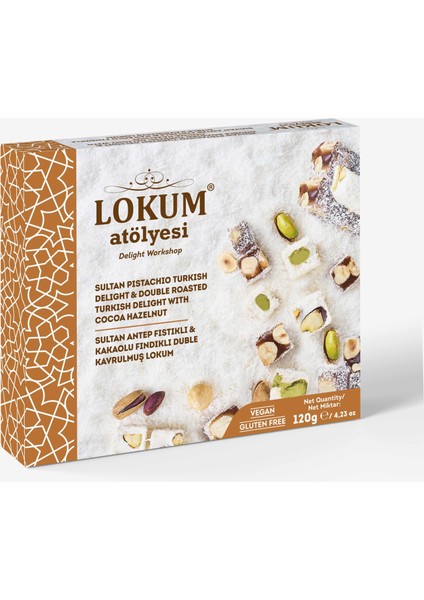Sultan Antep Fıstıklı & Kakaolu Fındıklı Duble Kavrulmuş Lokum 120G