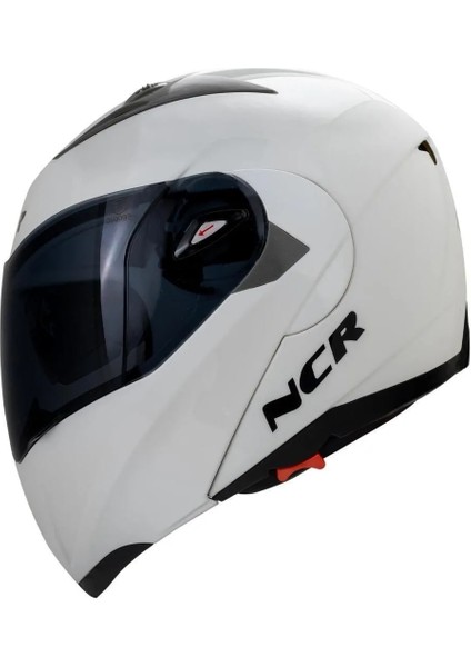 Çene Açılır Kask Beyaz Siyah Vizörlü Ece Belgeli fiyatları