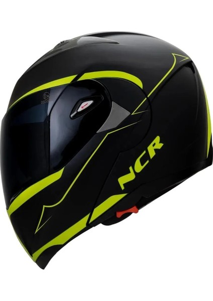 Çene Açılır Kask Sarı Siyah Vizörlü Ece Belgeli fiyatları