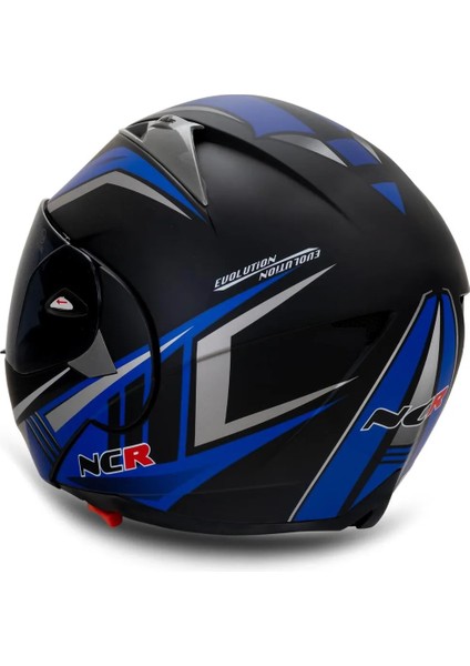 Çene Açılır Kask Mat Mavi Siyah Vizörlü Ece Belgeli modelleri