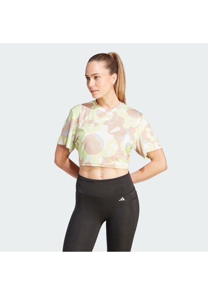 Train Essentials Aop Floral Print Crop Tişört