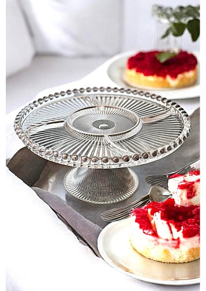 Cam Ayaklı 5 Bölmeli Platin Sunum Standı – Şık ve Fonksiyonel Sunumlar -26 cm