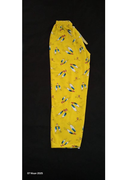 Sarı Kumaş Üzerinde Kuş Desenli Pijama Altı fiyatları