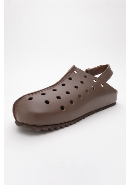 Justa Kahve Cilt Hakiki Deri Kadın Sandalet fırsatları