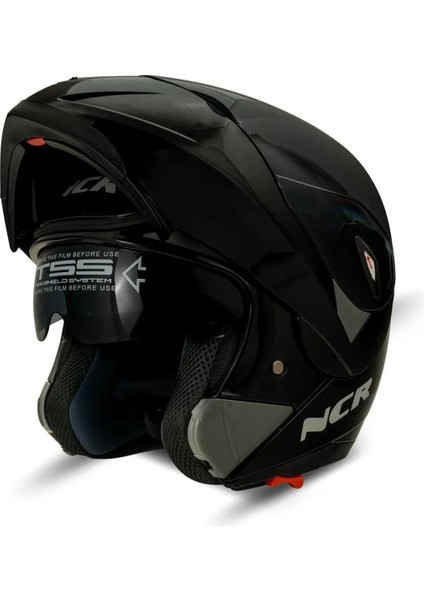 Çene Açılır Kask Parlak Siyah Vizörlü Ece Belgeli modelleri