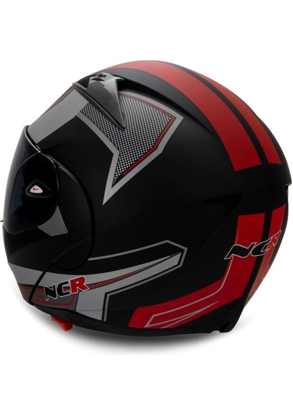 Çene Açılır Kask Kırmızı Siyah Vizörlü Ece Belgeli fırsatları