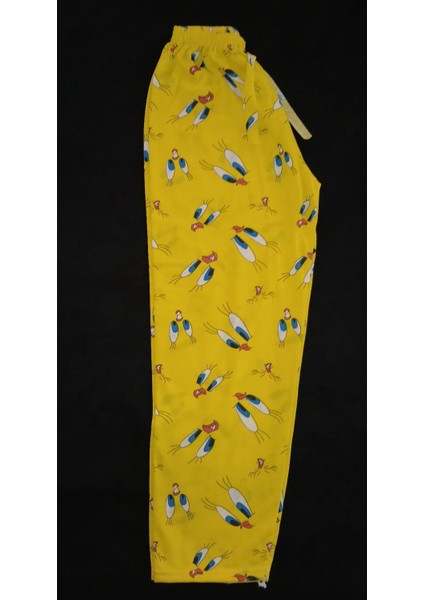 Sarı Kumaş Üzerinde Kuş Desenli Pijama Altı fiyatları