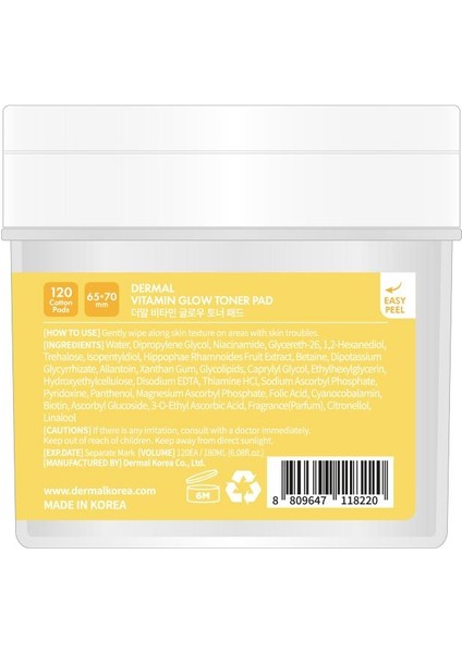 Vitamin Glow Toner Pad 120’LI – Cilt Aydınlatıcı ve Vitamin Kompleksli Tonik Ped 180 ml indirimleri