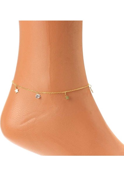 925 Ayar Gümüş Minik Üçgen Zirkon Taşlı Yıldızlı Halhal modelleri