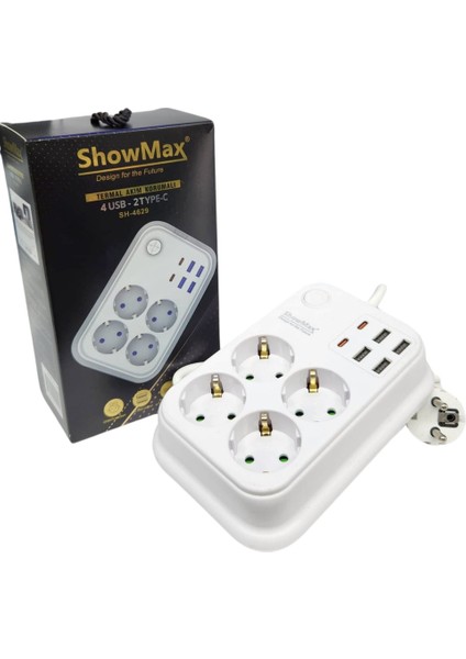 Showmax SH-4629 Termal Akım Korumalı 2 Metre Priz